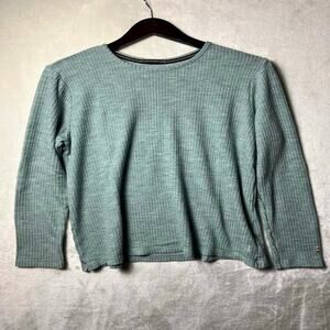 SmartWool Soft Waffle Base Layer Shirt Women's L Green Outdoor Gear Gorp Hiking